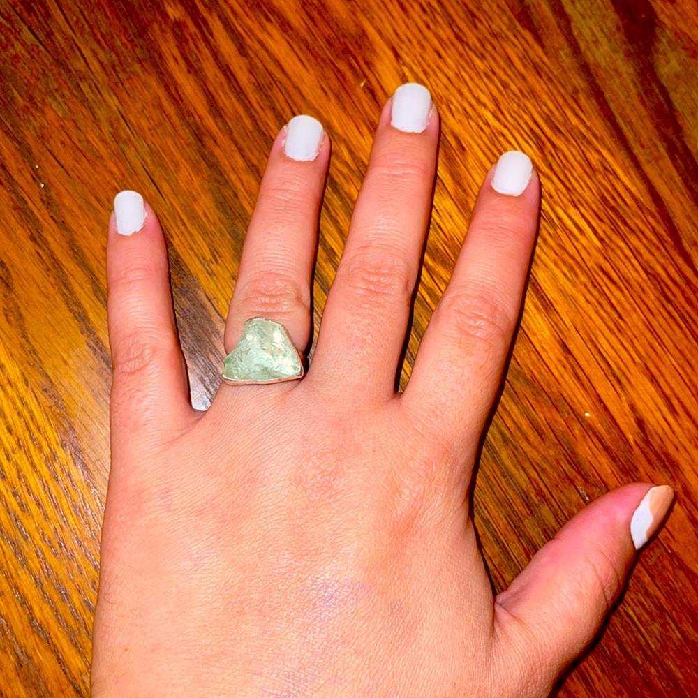 7 beautiful Seafoam Aquamarine ring